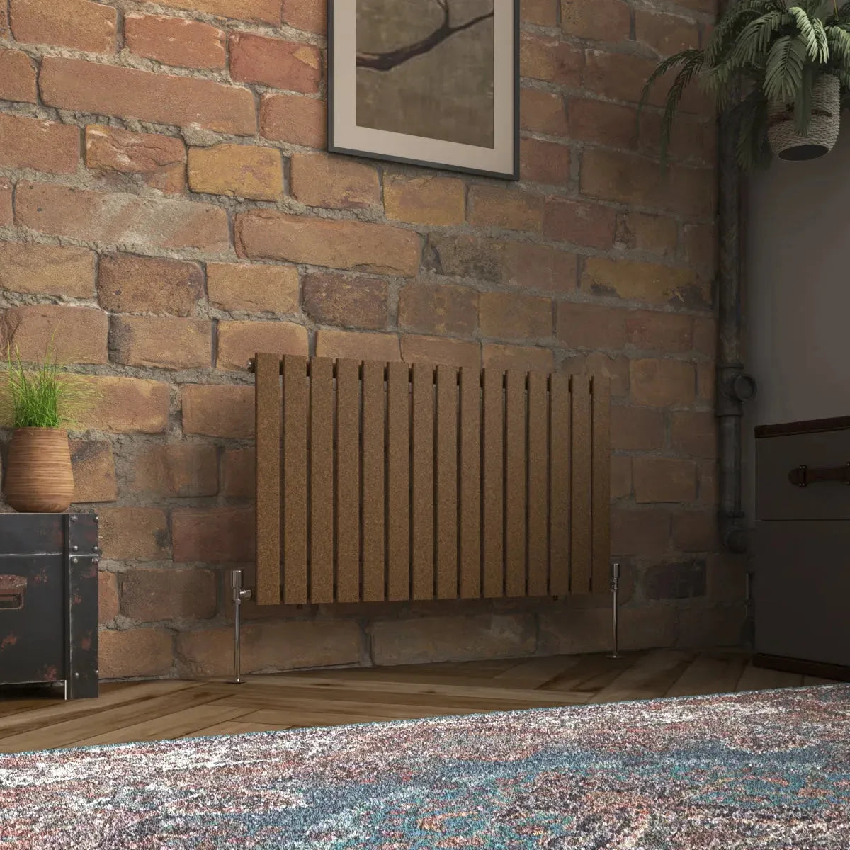 San Remo - Modern horizontal flat panel radiator blackened copper