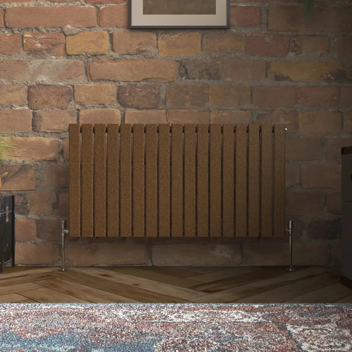 San Remo - Modern horizontal flat panel radiator blackened copper