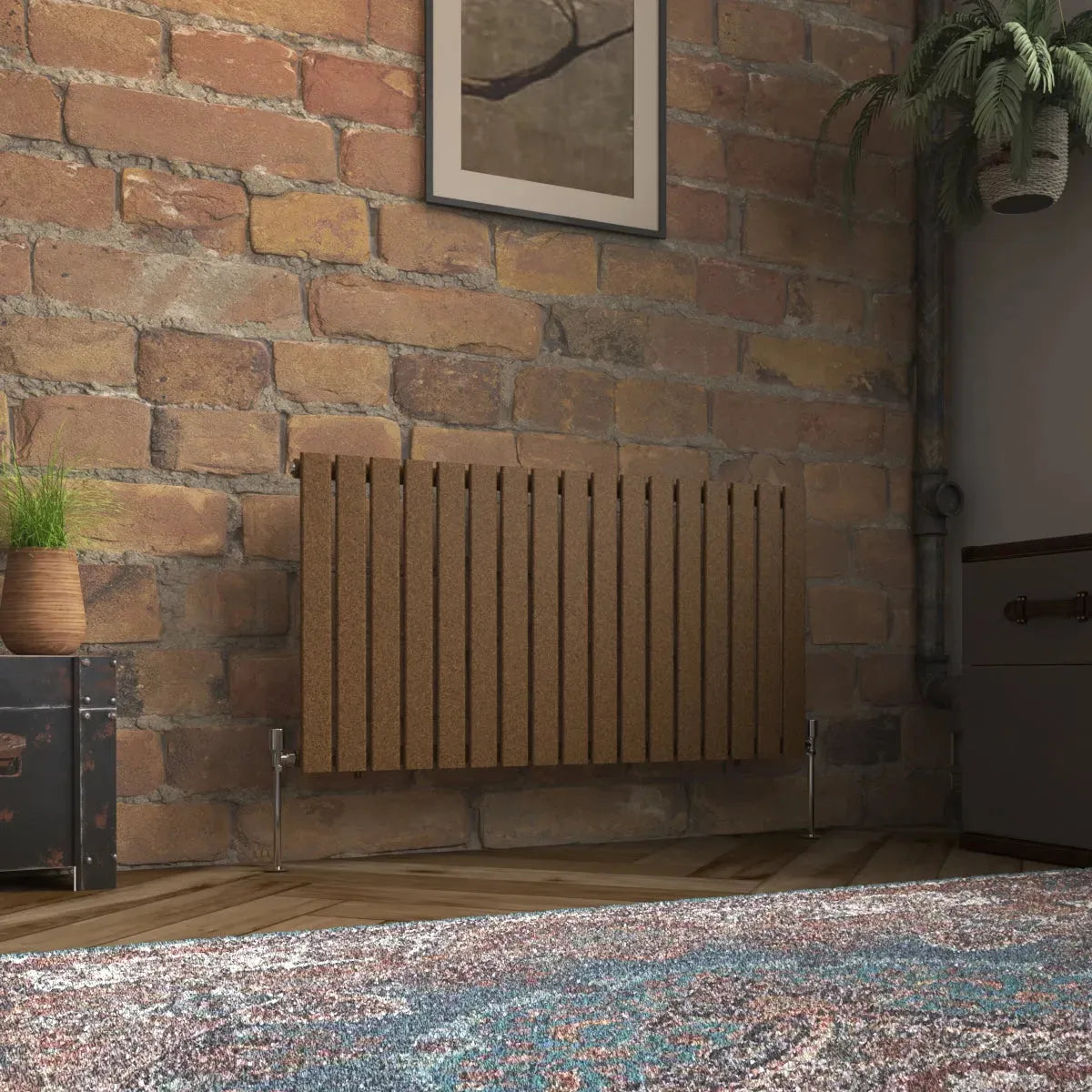 San Remo - Modern horizontal flat panel radiator blackened copper