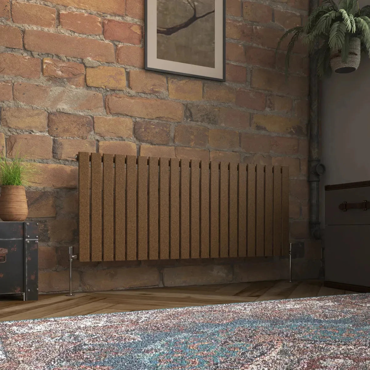 San Remo - Modern horizontal flat panel radiator blackened copper