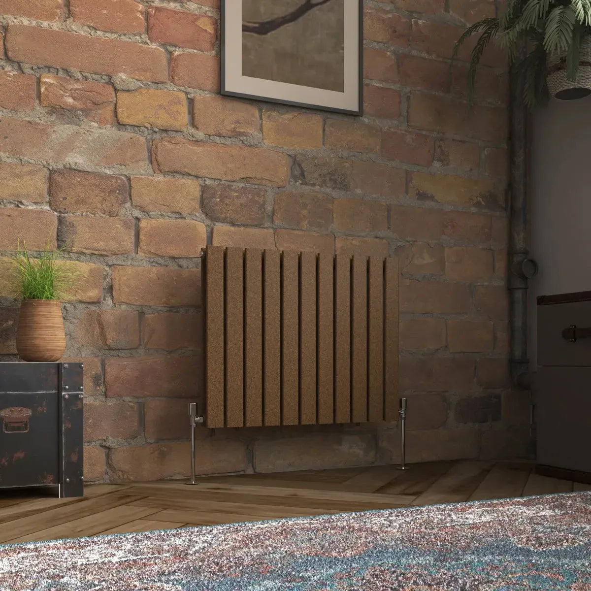 San Remo - Modern horizontal flat panel radiator blackened copper