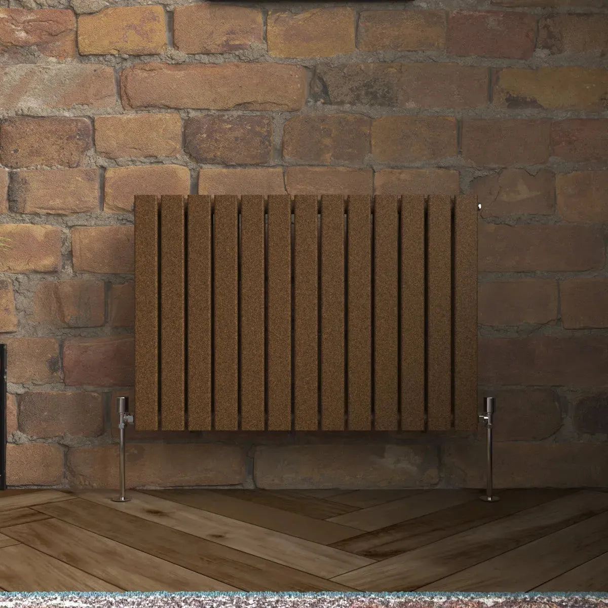 San Remo - Modern horizontal flat panel radiator blackened copper