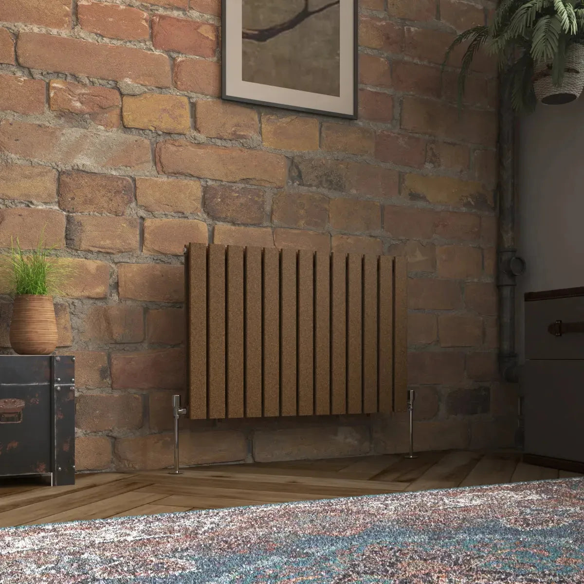 San Remo - Modern horizontal flat panel radiator blackened copper