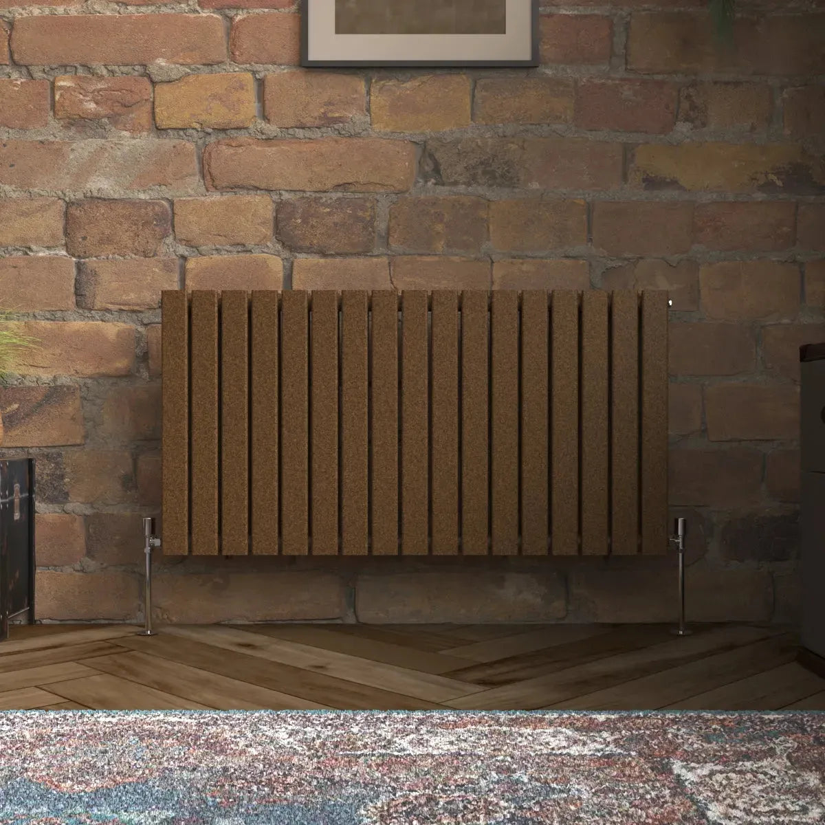 San Remo - Modern horizontal flat panel radiator blackened copper