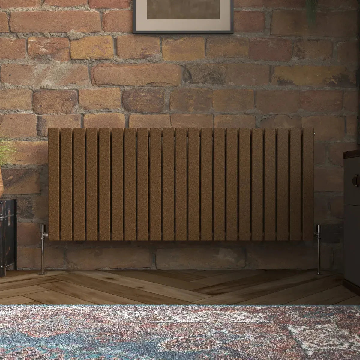 San Remo - Modern horizontal flat panel radiator blackened copper