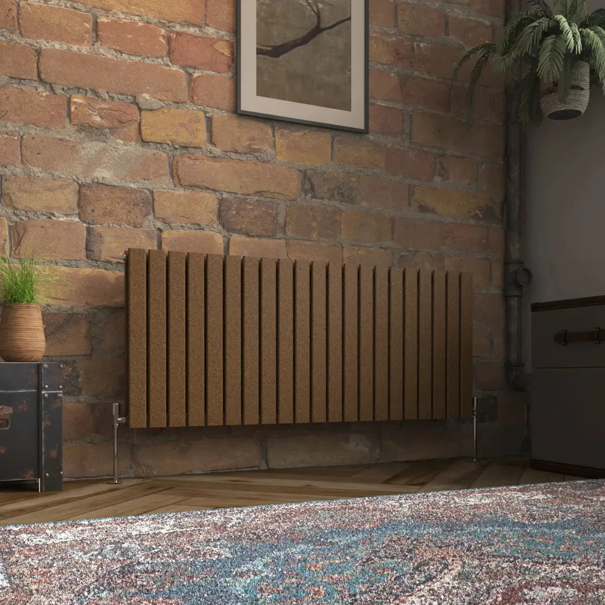 San Remo - Modern horizontal flat panel radiator blackened copper