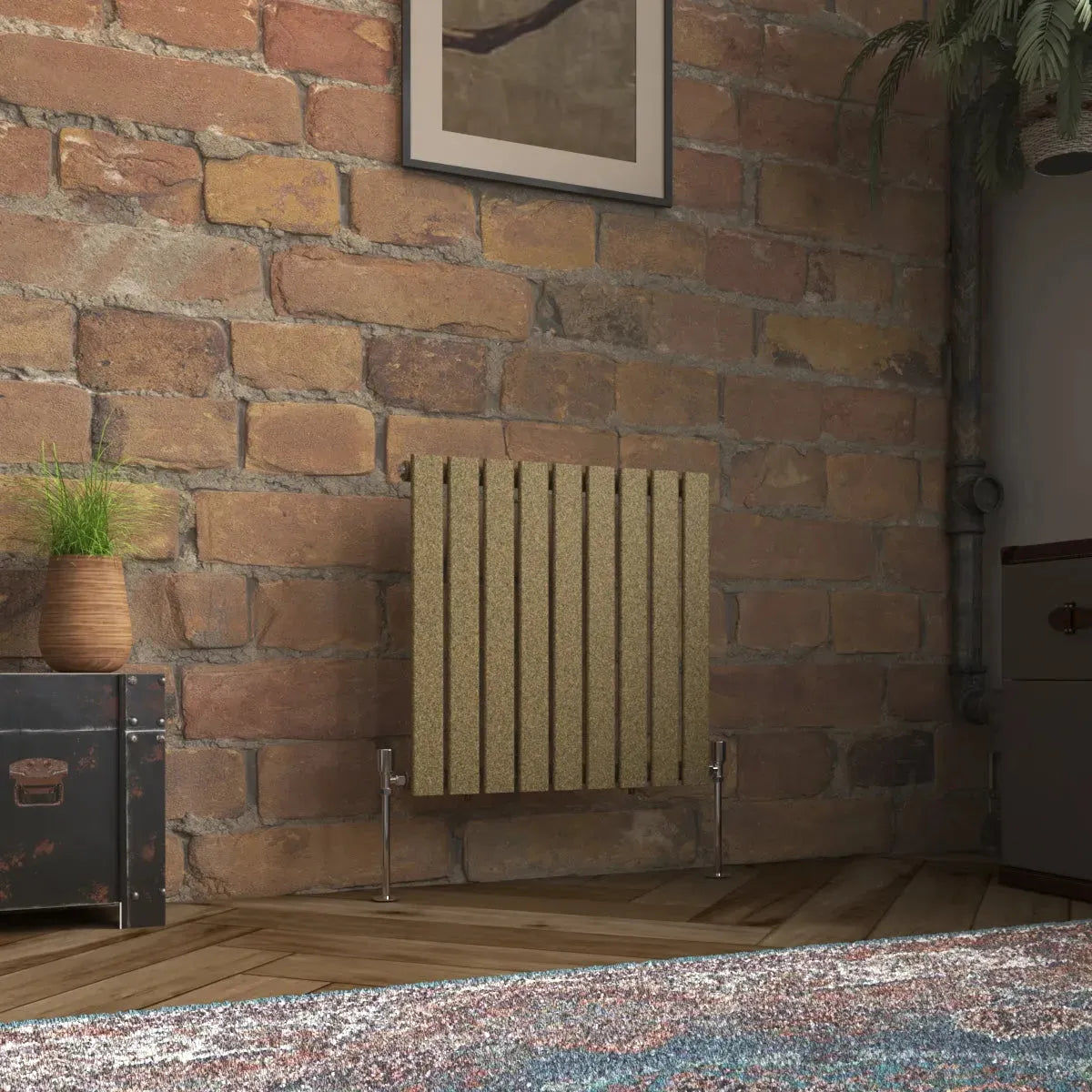 San Remo - Modern horizontal flat panel radiator blackened gold