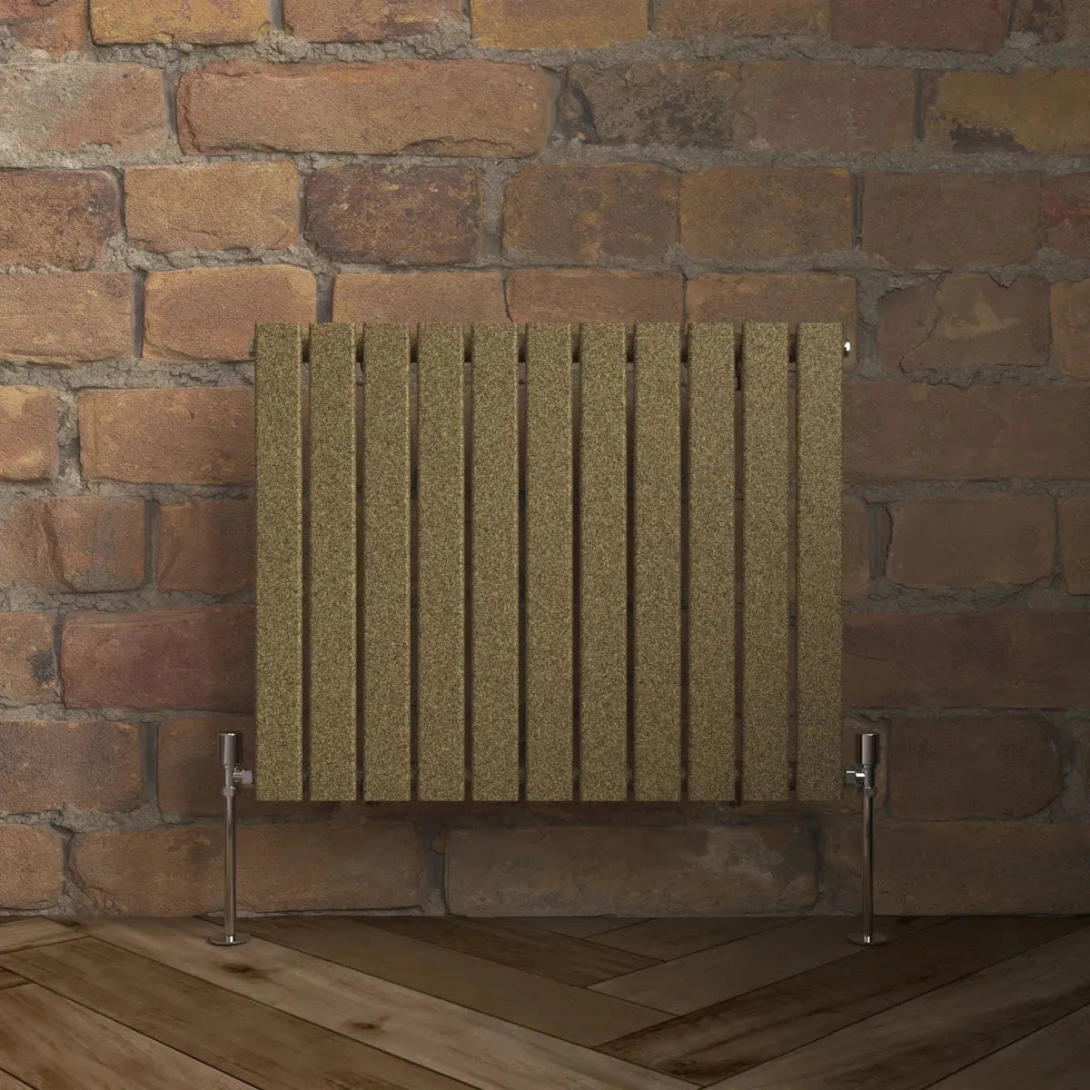 San Remo - Modern horizontal flat panel radiator blackened gold