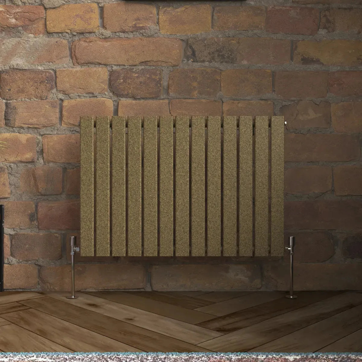 San Remo - Modern horizontal flat panel radiator blackened gold