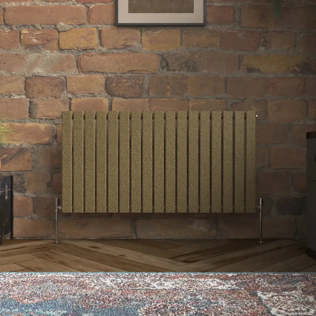 San Remo - Modern horizontal flat panel radiator blackened gold