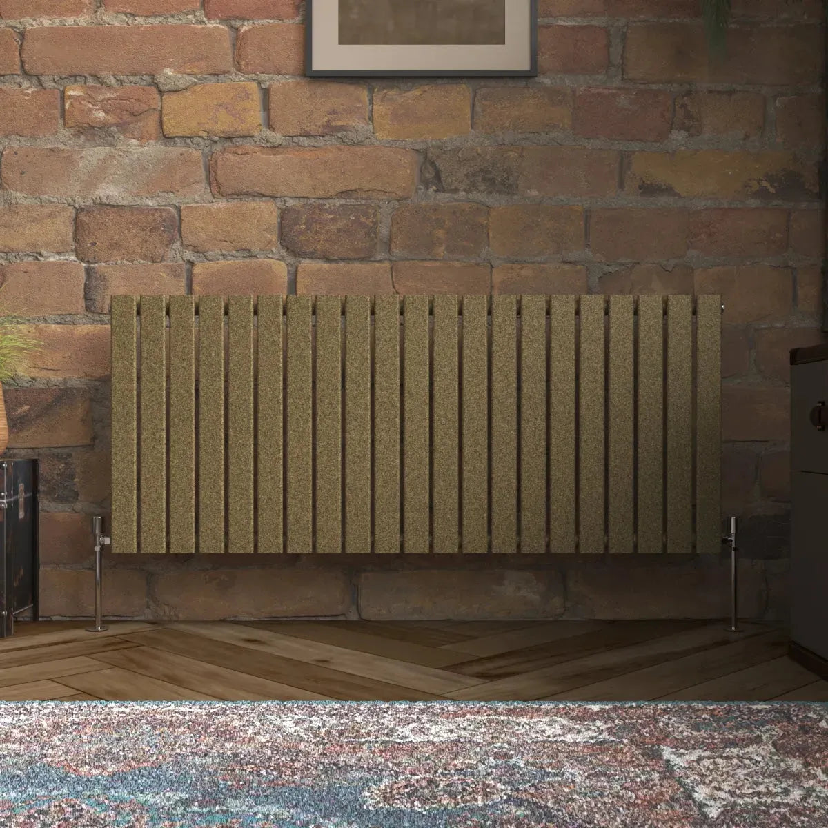 San Remo - Modern horizontal flat panel radiator blackened gold