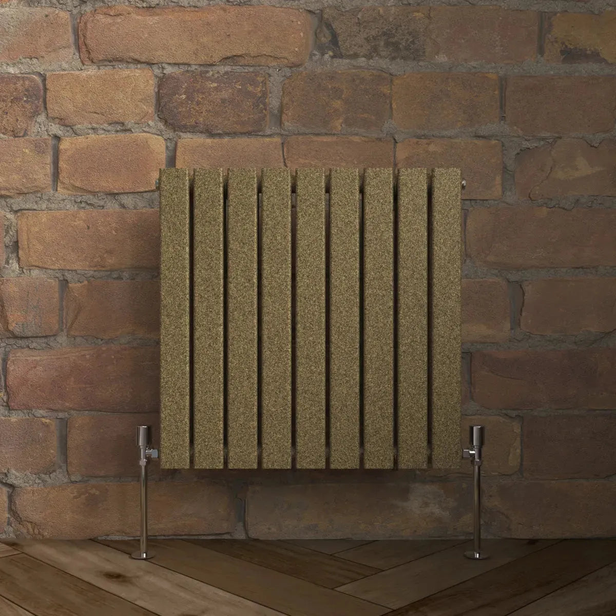 San Remo - Modern horizontal flat panel radiator blackened gold