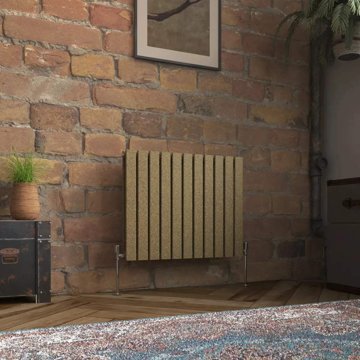 San Remo - Modern horizontal flat panel radiator blackened gold