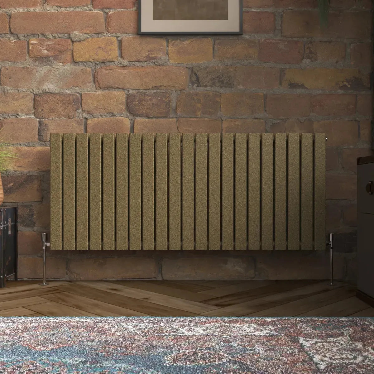 San Remo - Modern horizontal flat panel radiator blackened gold