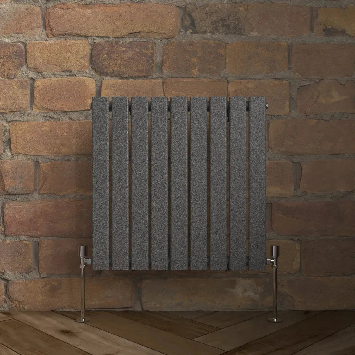 San Remo - Modern horizontal flat panel radiator blackened silver