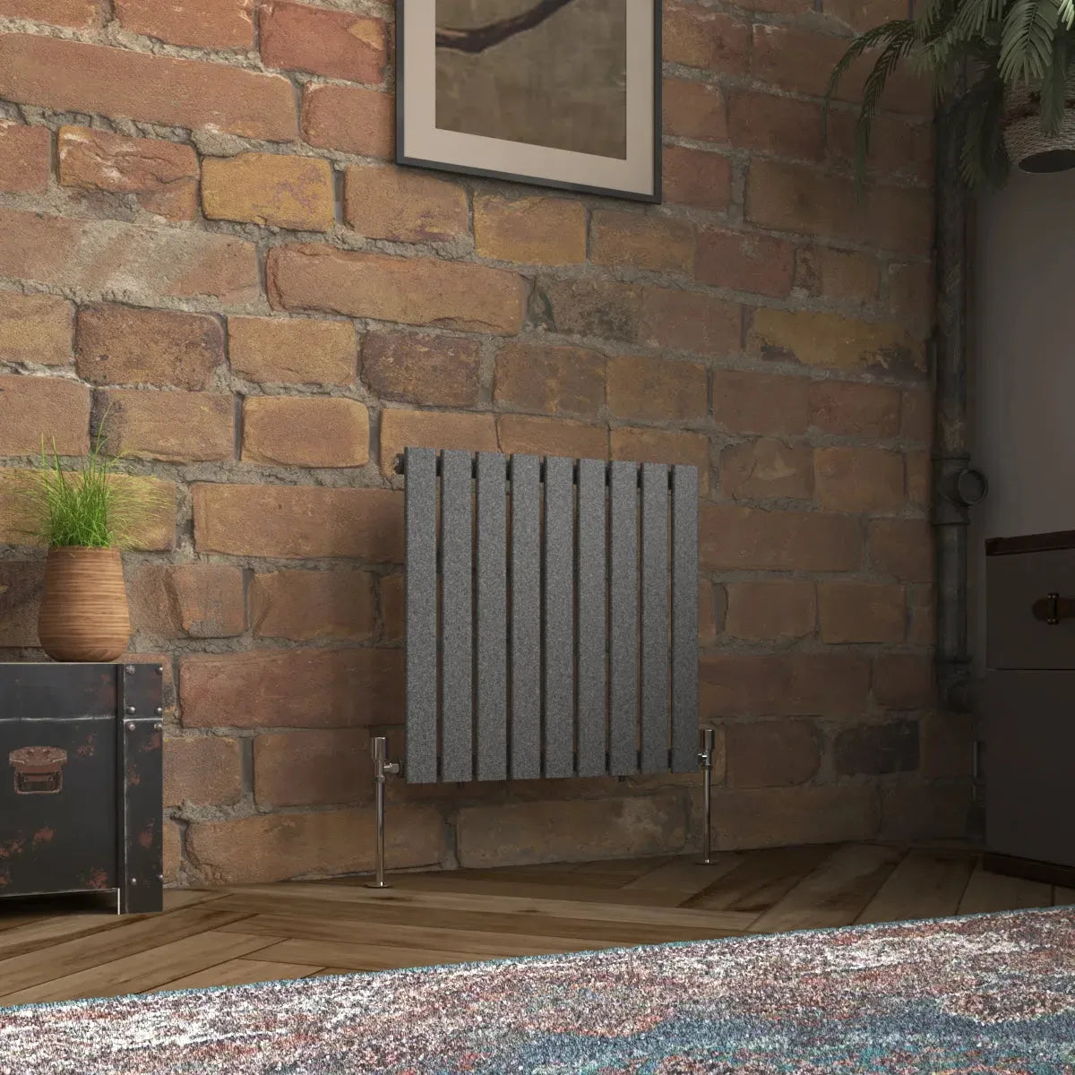 San Remo - Modern horizontal flat panel radiator blackened silver