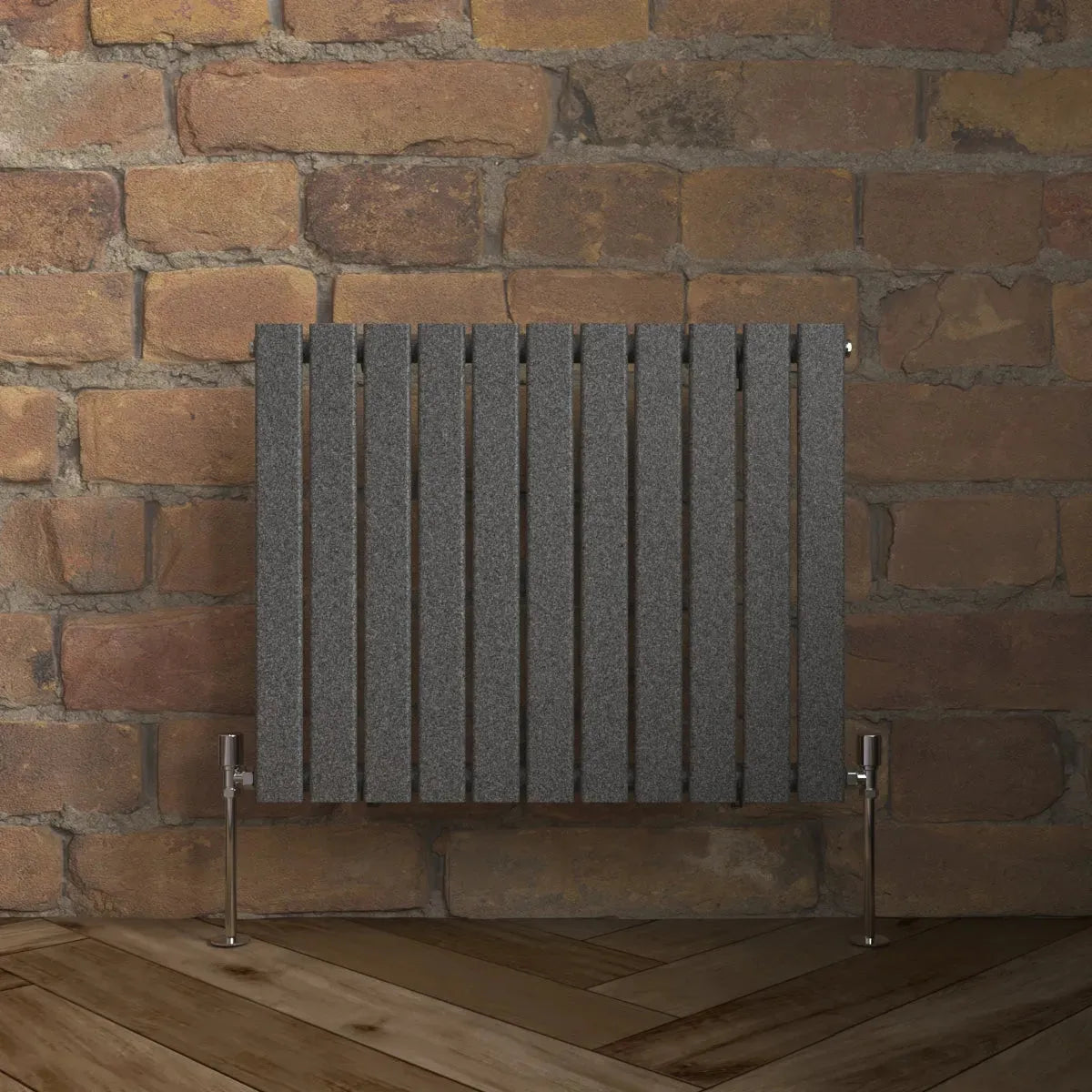 San Remo - Modern horizontal flat panel radiator blackened silver