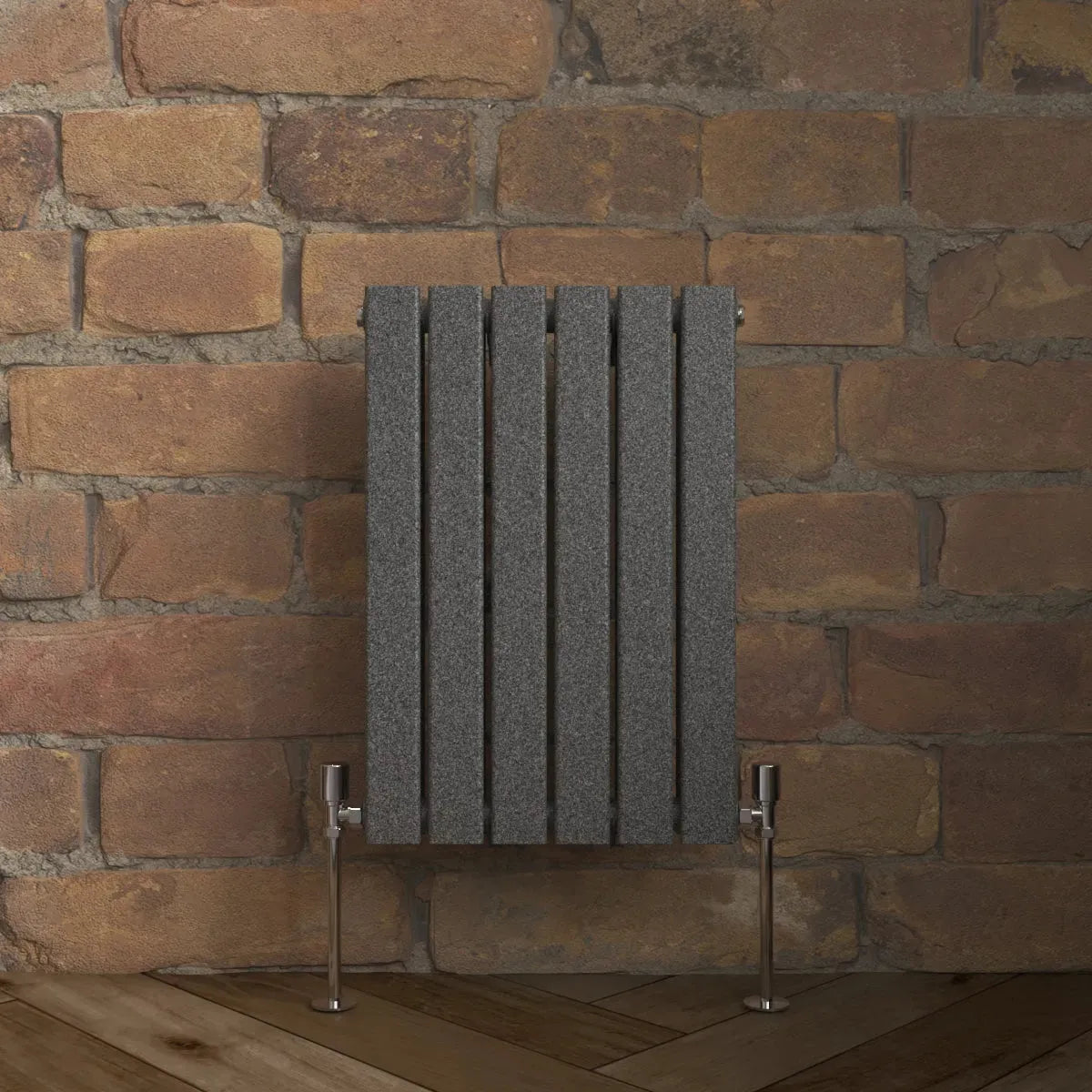 San Remo - Modern horizontal flat panel radiator blackened silver