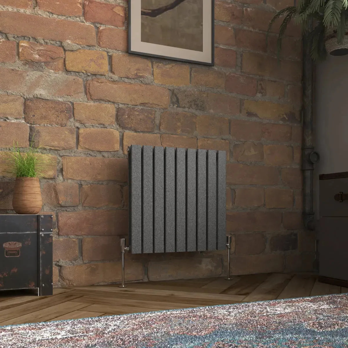 San Remo - Modern horizontal flat panel radiator blackened silver