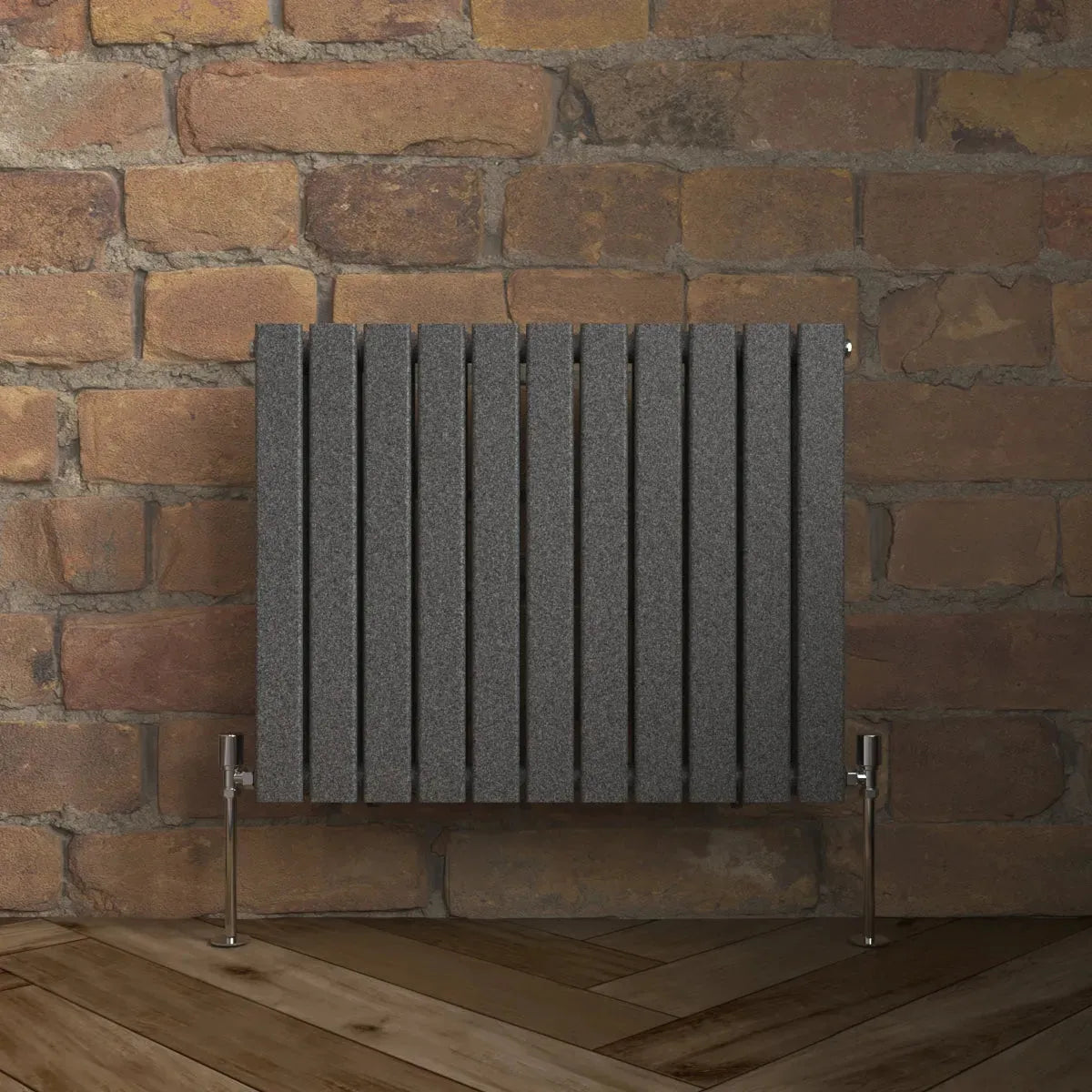 San Remo - Modern horizontal flat panel radiator blackened silver