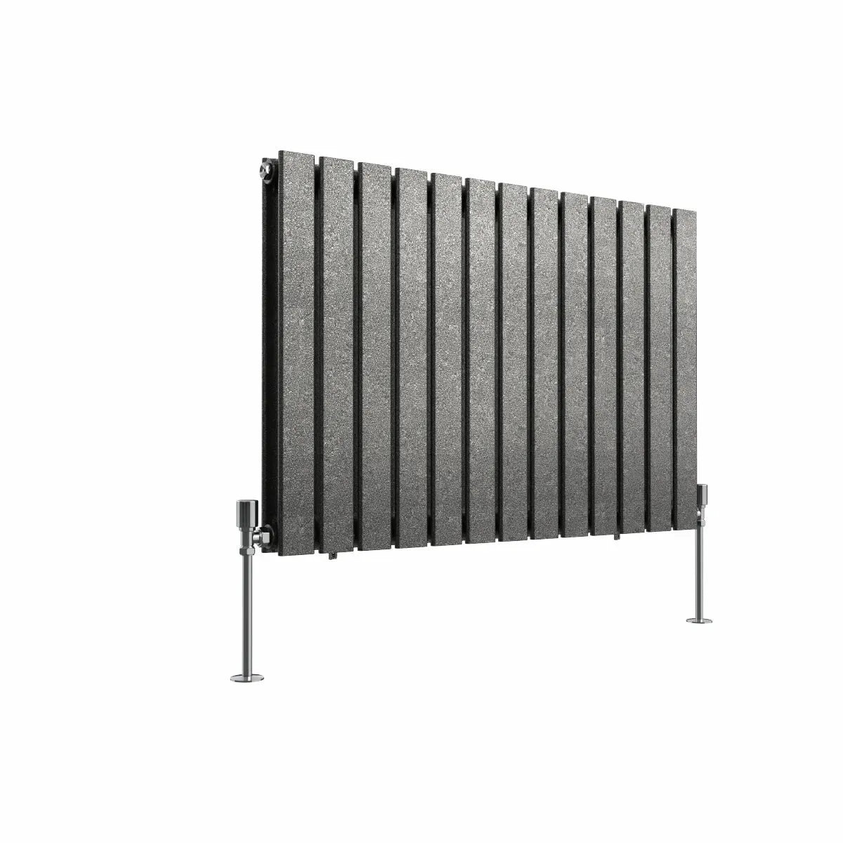 San Remo - Modern horizontal flat panel radiator blackened silver