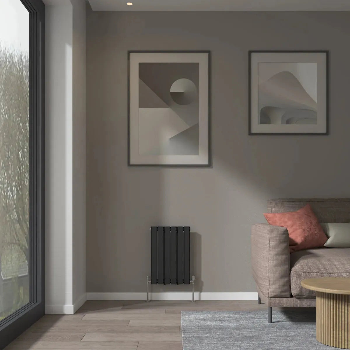 San Remo - Modern horizontal flat panel radiator black