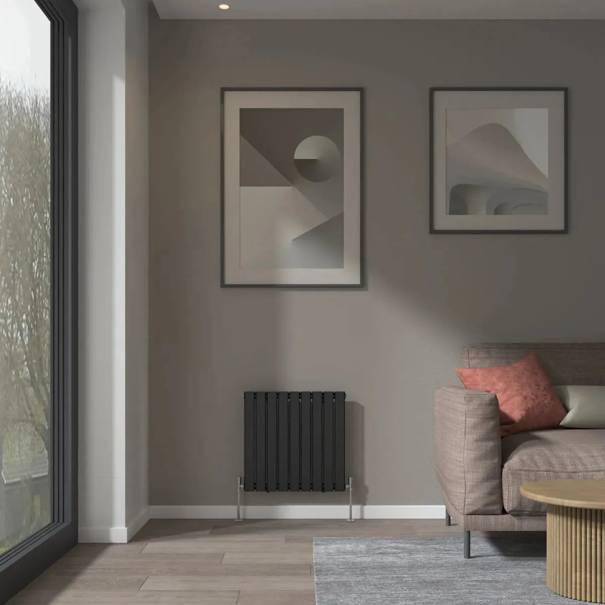 San Remo - Modern horizontal flat panel radiator black