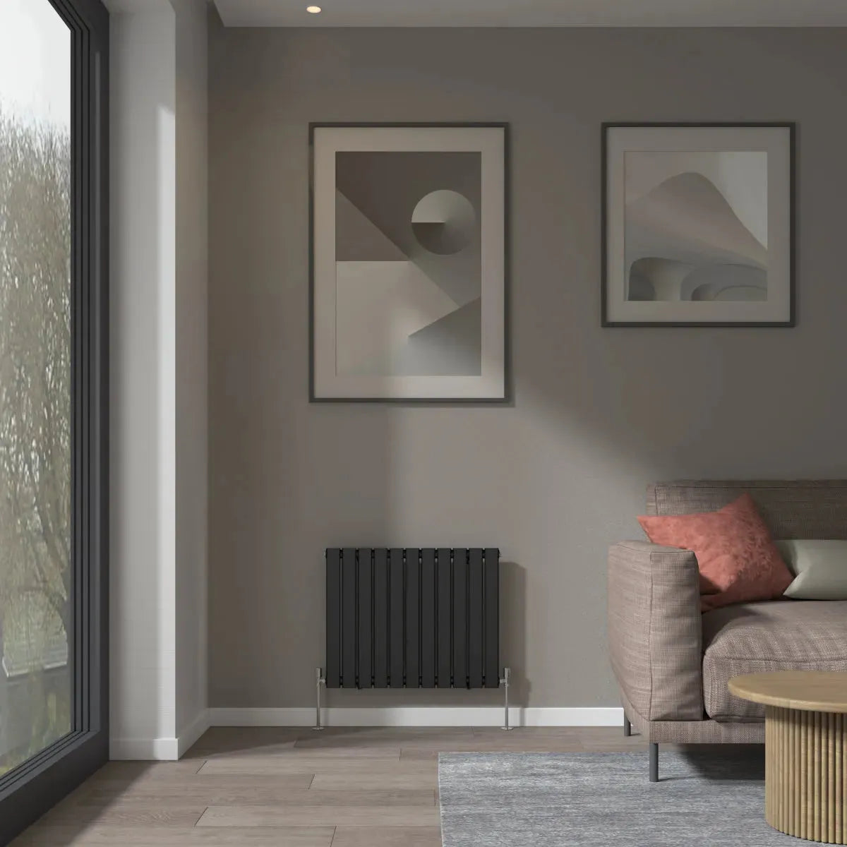 San Remo - Modern horizontal flat panel radiator black