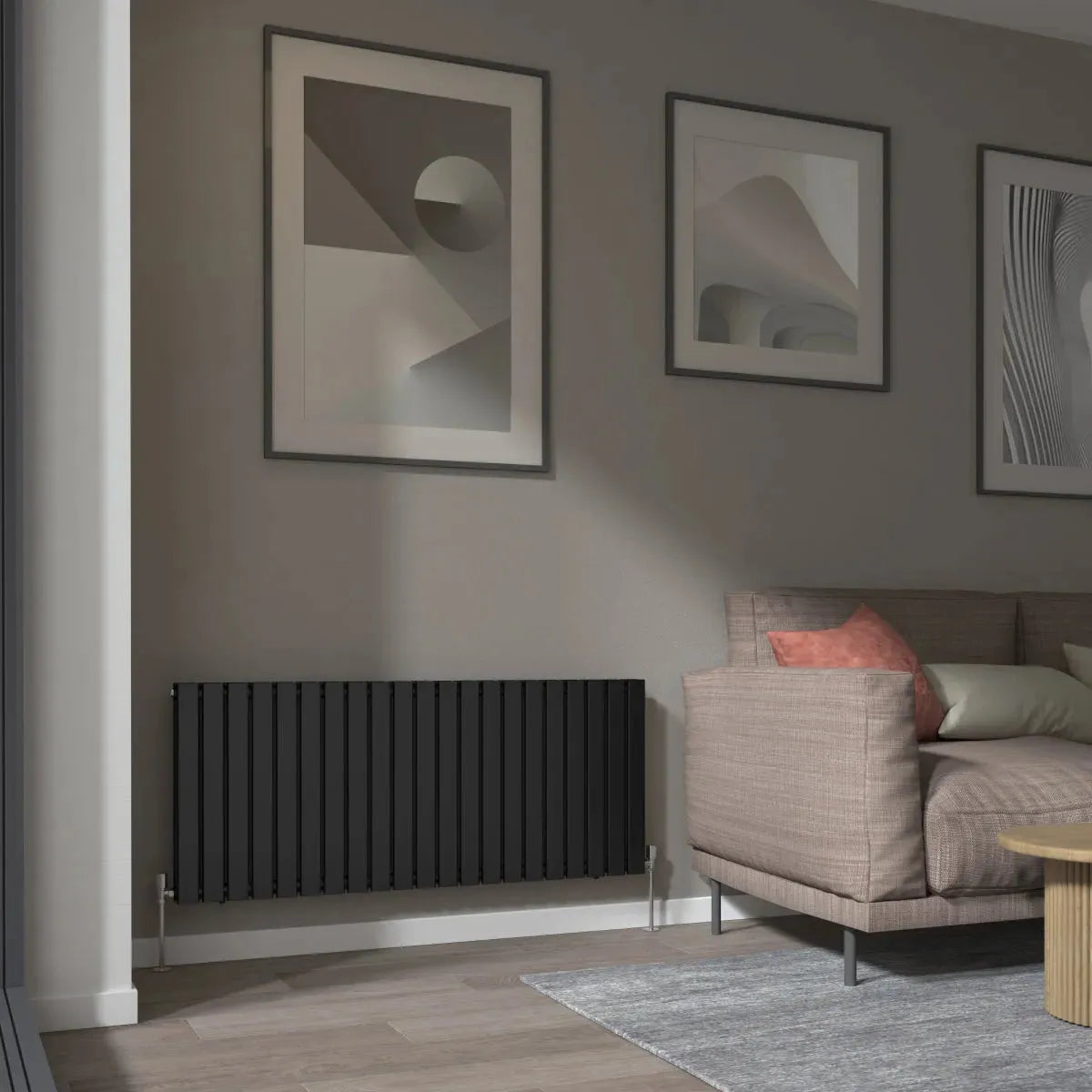 San Remo - Modern horizontal flat panel radiator black