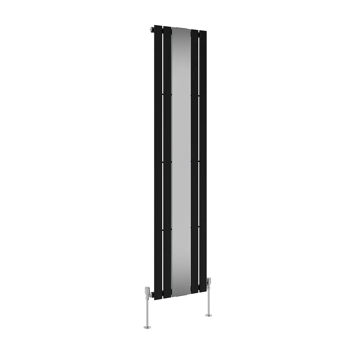 San Remo - Modern vertical flat panel mirror radiator black