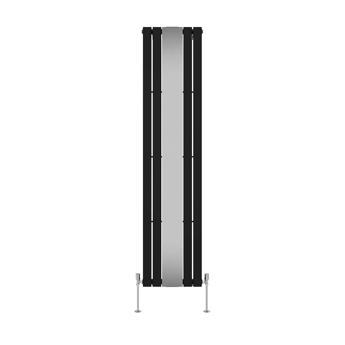 San Remo - Modern vertical flat panel mirror radiator black