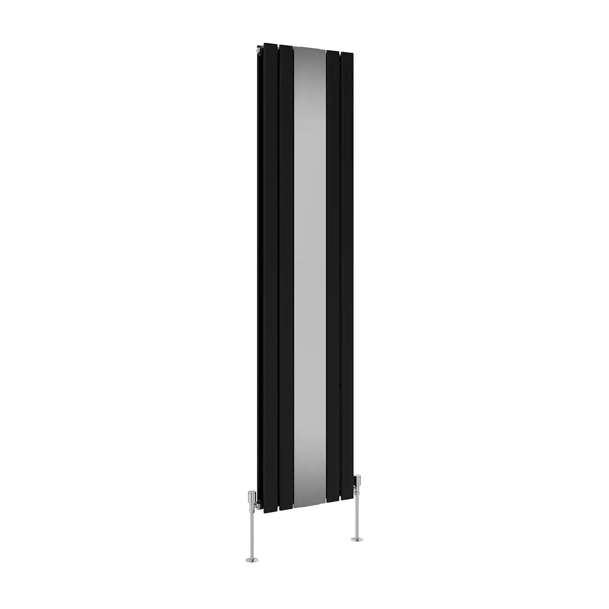 San Remo - Modern vertical flat panel mirror radiator black