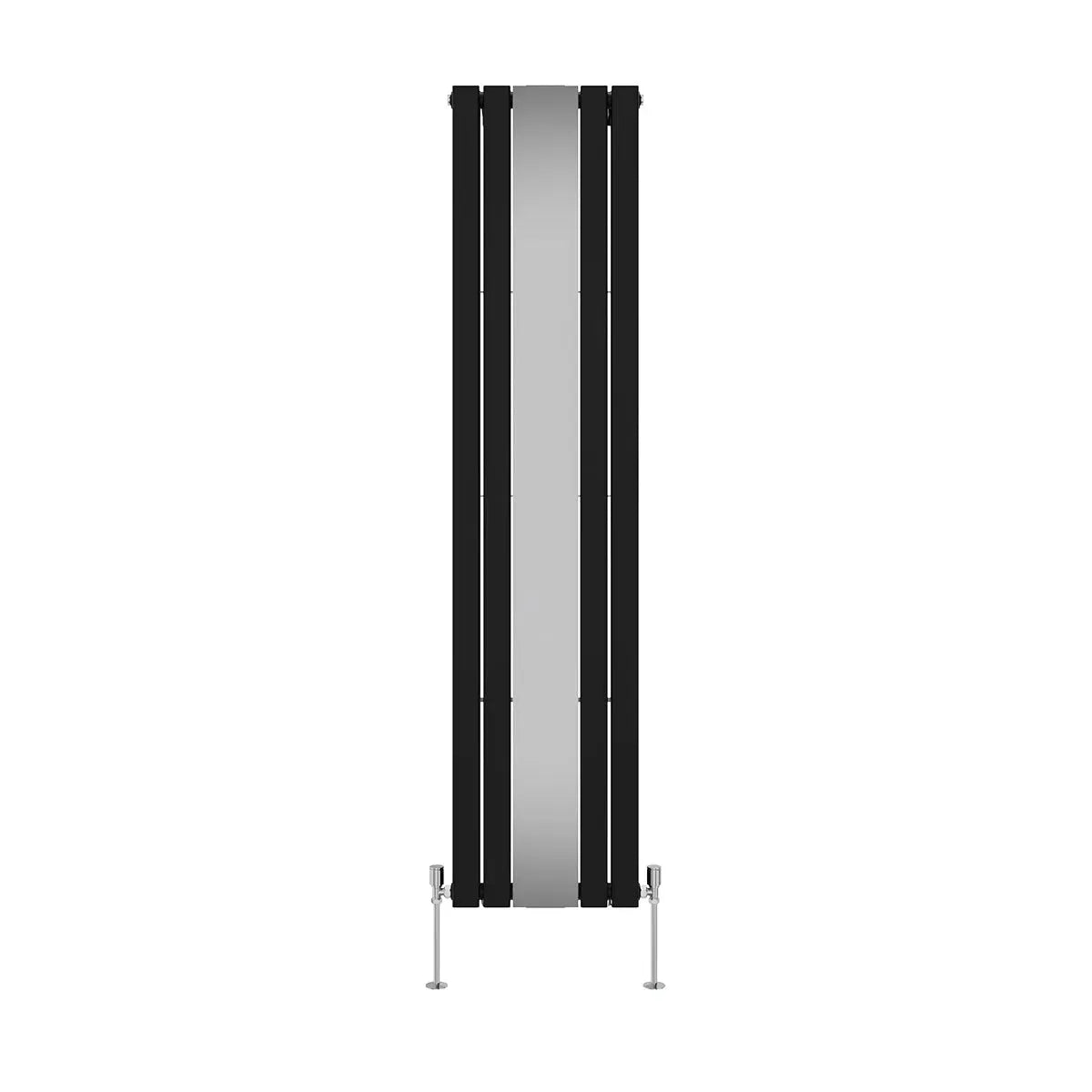 San Remo - Modern vertical flat panel mirror radiator black