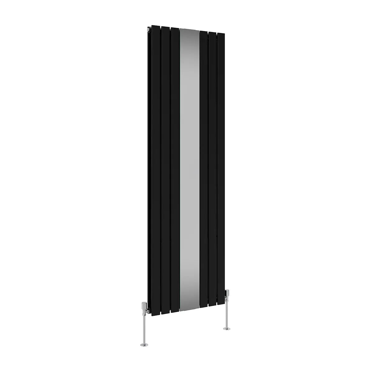 San Remo - Modern vertical flat panel mirror radiator black