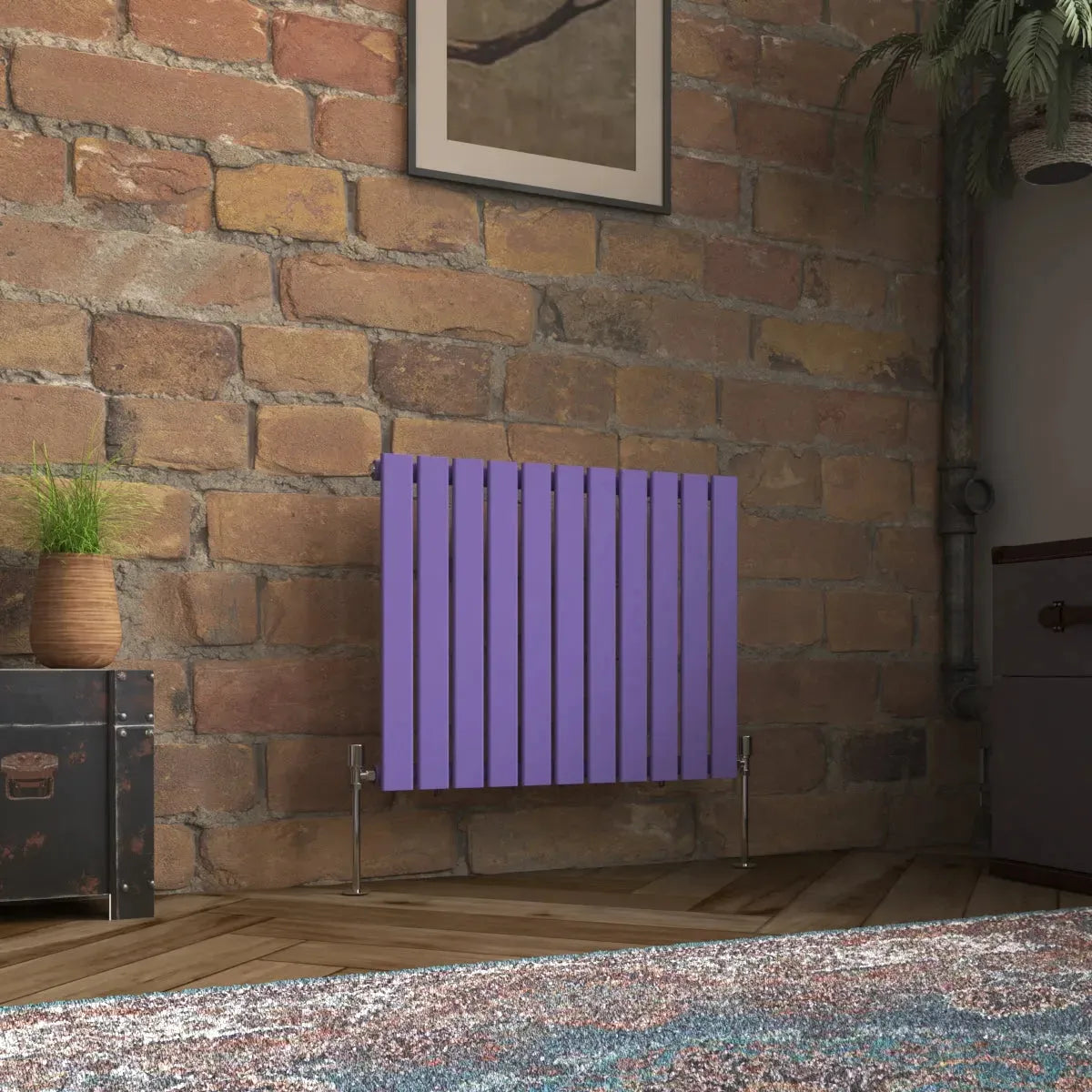 San Remo - Modern horizontal flat panel radiator blue lilac