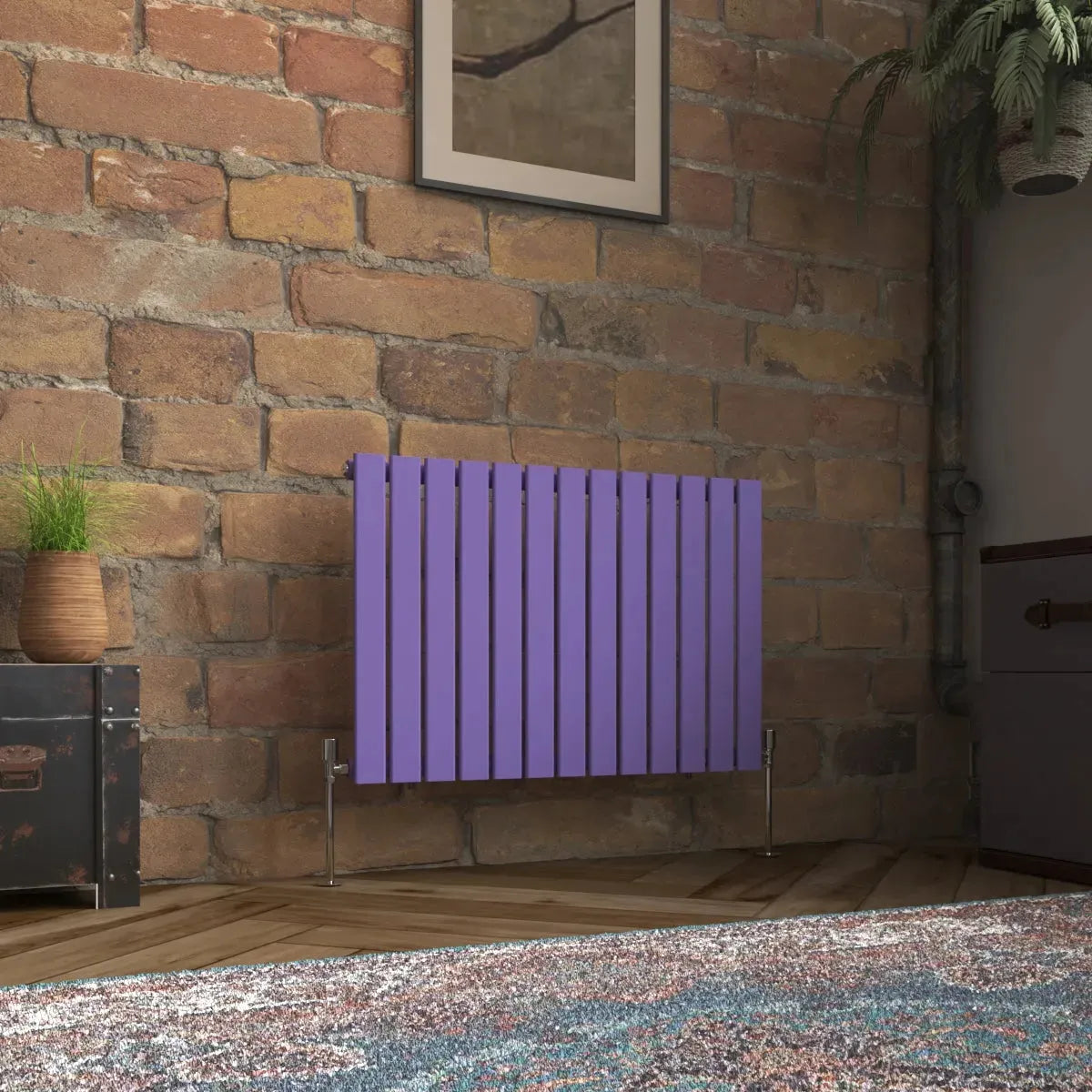 San Remo - Modern horizontal flat panel radiator blue lilac