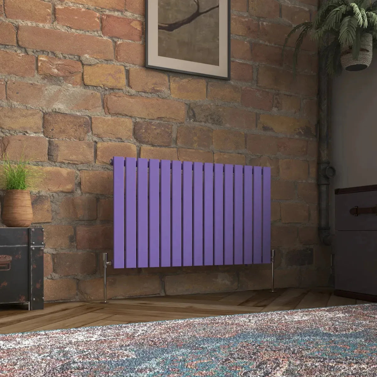 San Remo - Modern horizontal flat panel radiator blue lilac