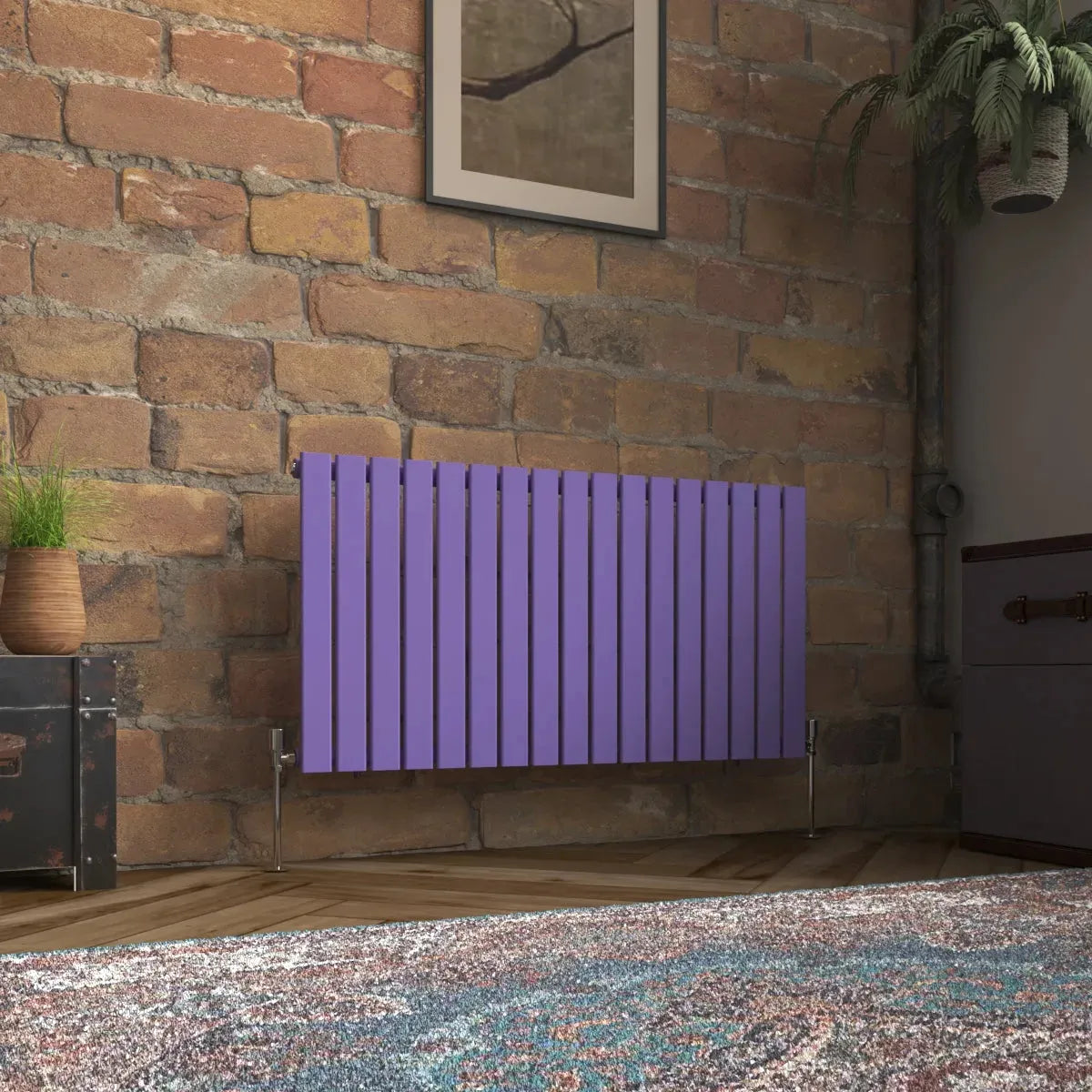 San Remo - Modern horizontal flat panel radiator blue lilac