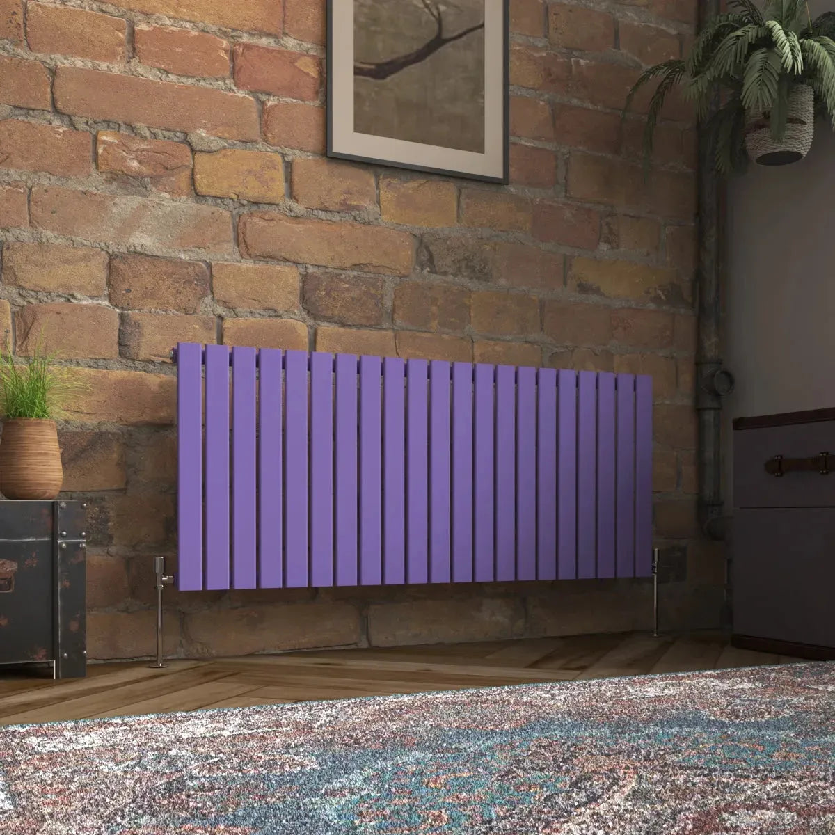 San Remo - Modern horizontal flat panel radiator blue lilac