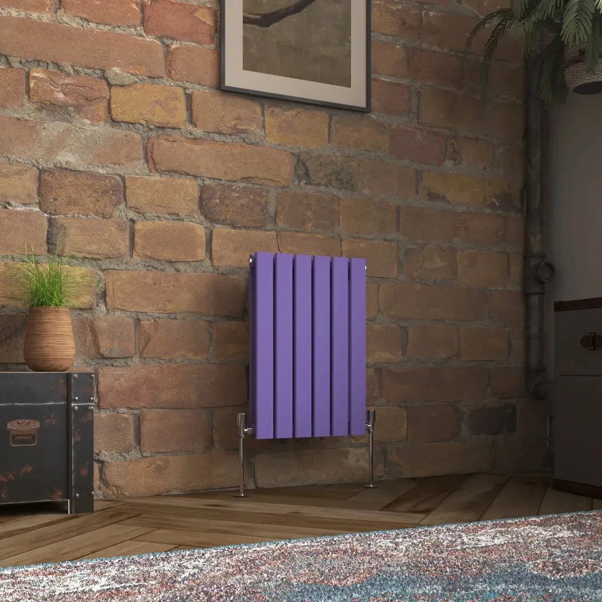 San Remo - Modern horizontal flat panel radiator blue lilac