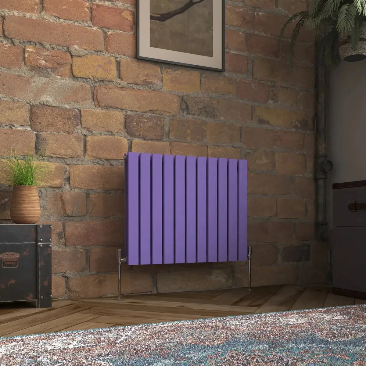 San Remo - Modern horizontal flat panel radiator blue lilac