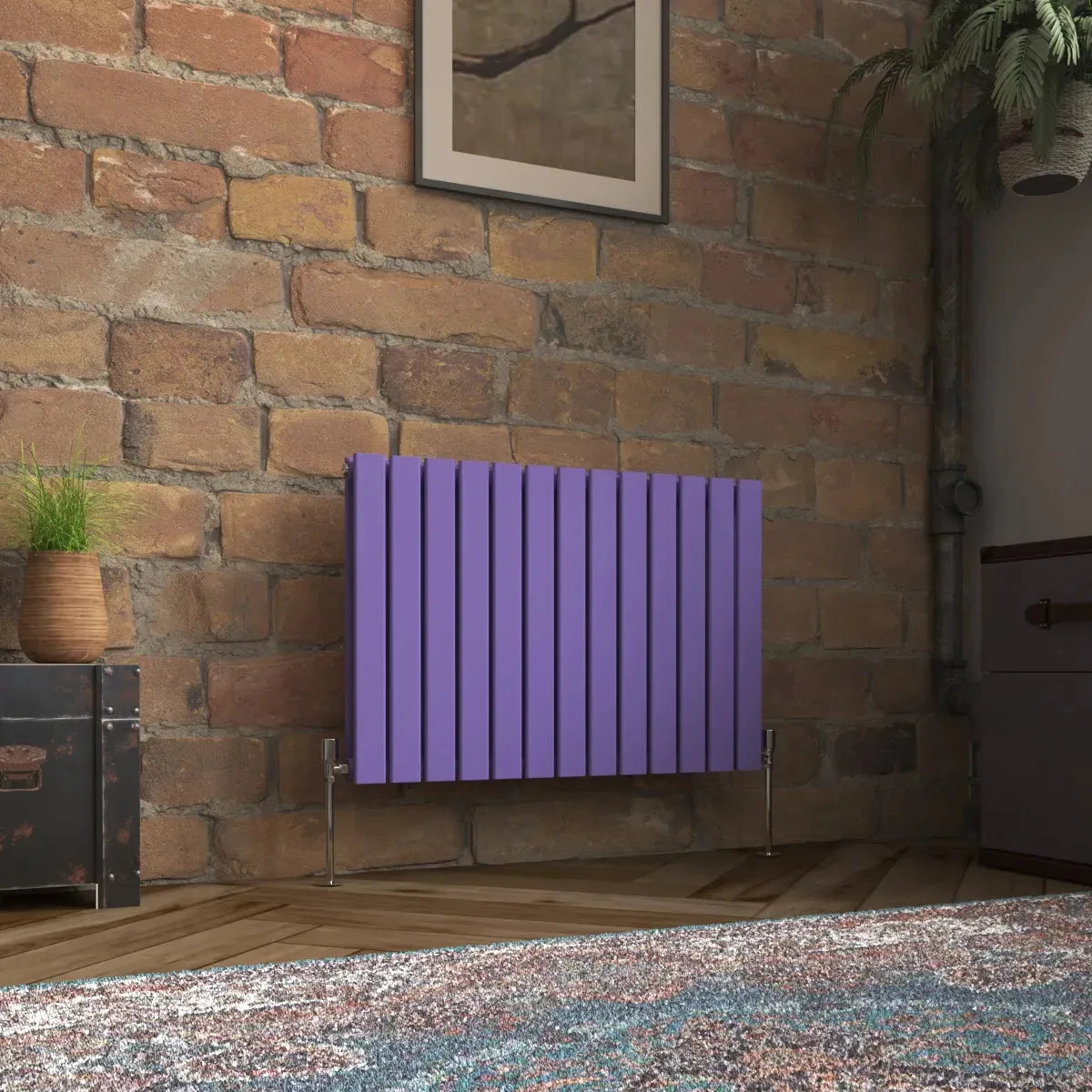 San Remo - Modern horizontal flat panel radiator blue lilac