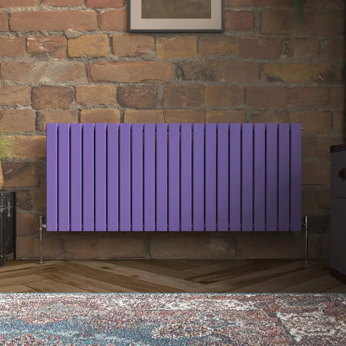 San Remo - Modern horizontal flat panel radiator blue lilac