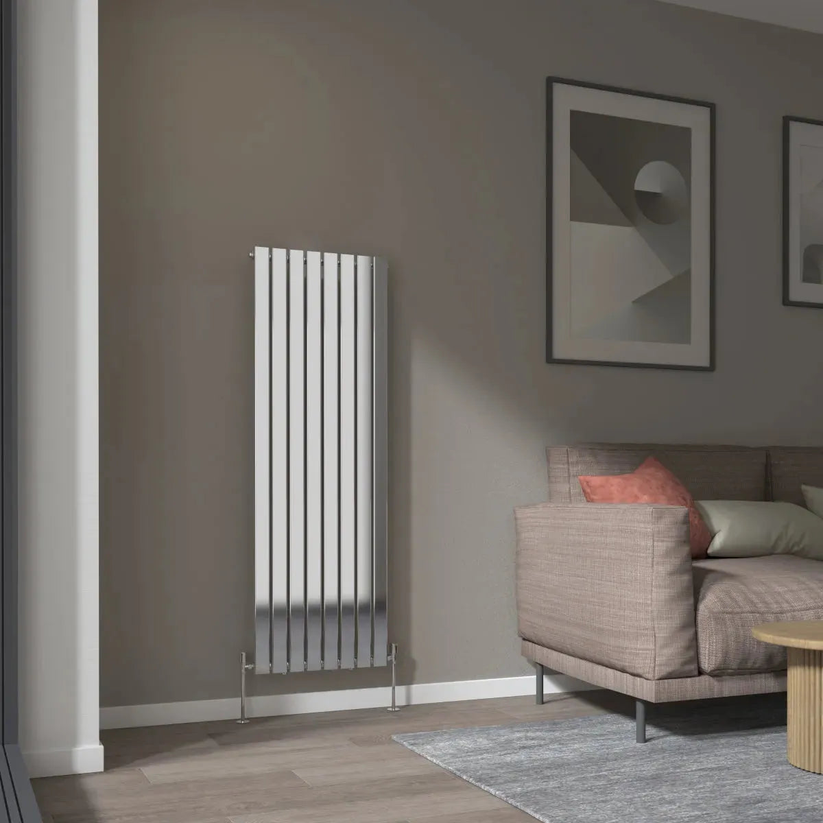 San Remo - Modern vertical flat panel radiator chrome