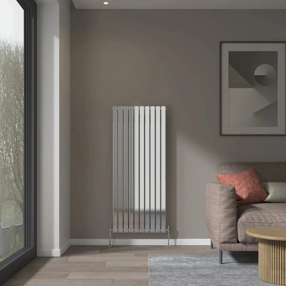 San Remo - Modern vertical flat panel radiator chrome