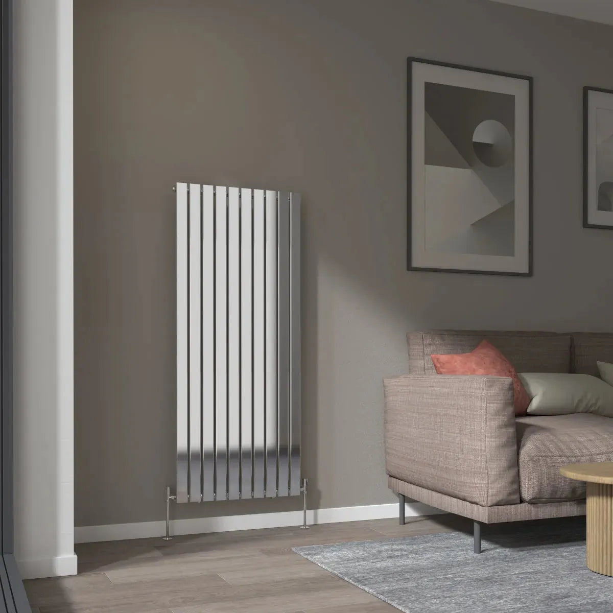 San Remo - Modern vertical flat panel radiator chrome