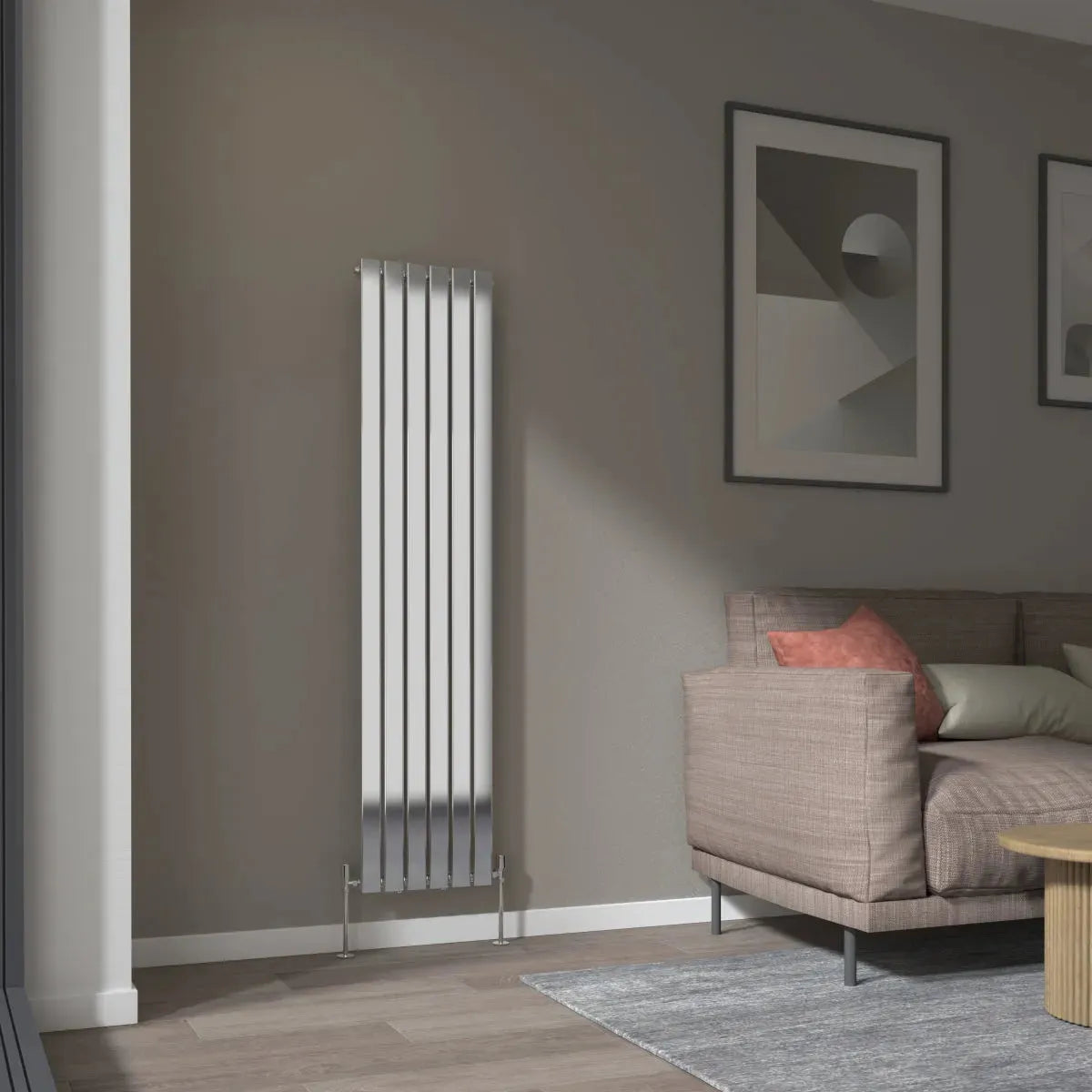 San Remo - Modern vertical flat panel radiator chrome