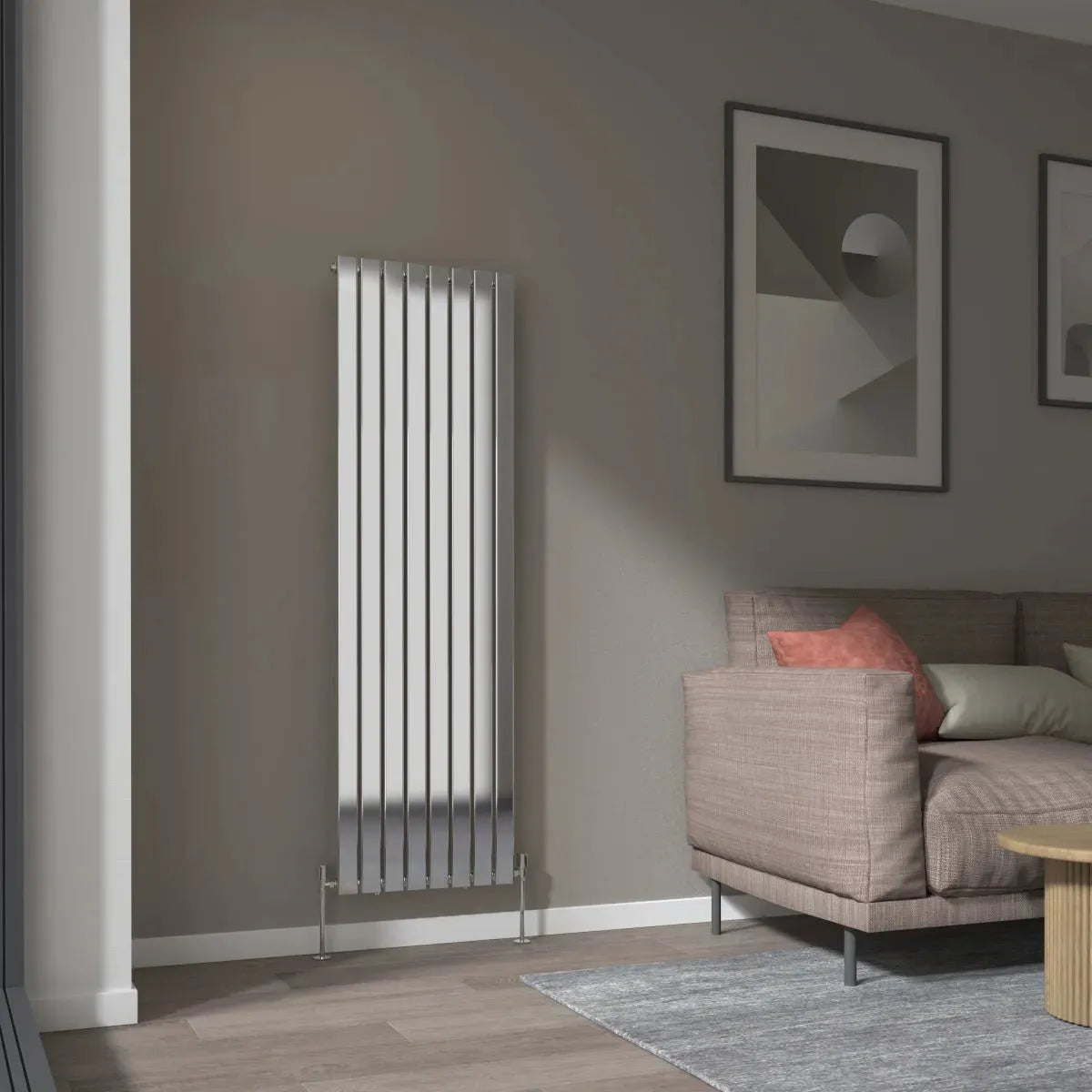 San Remo - Modern vertical flat panel radiator chrome