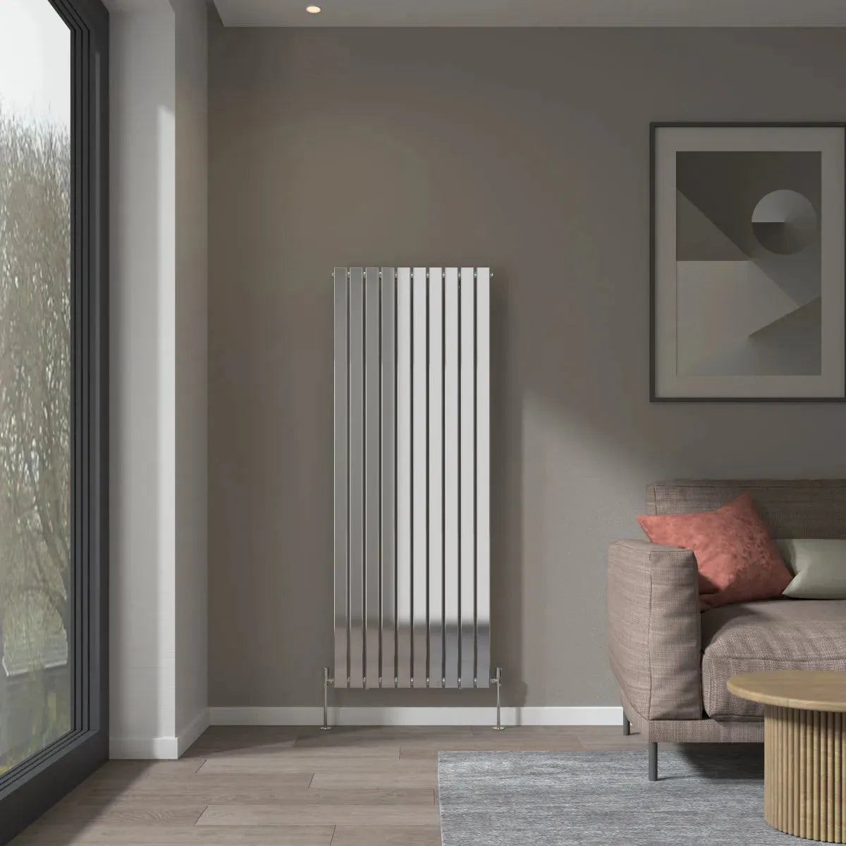 San Remo - Modern vertical flat panel radiator chrome