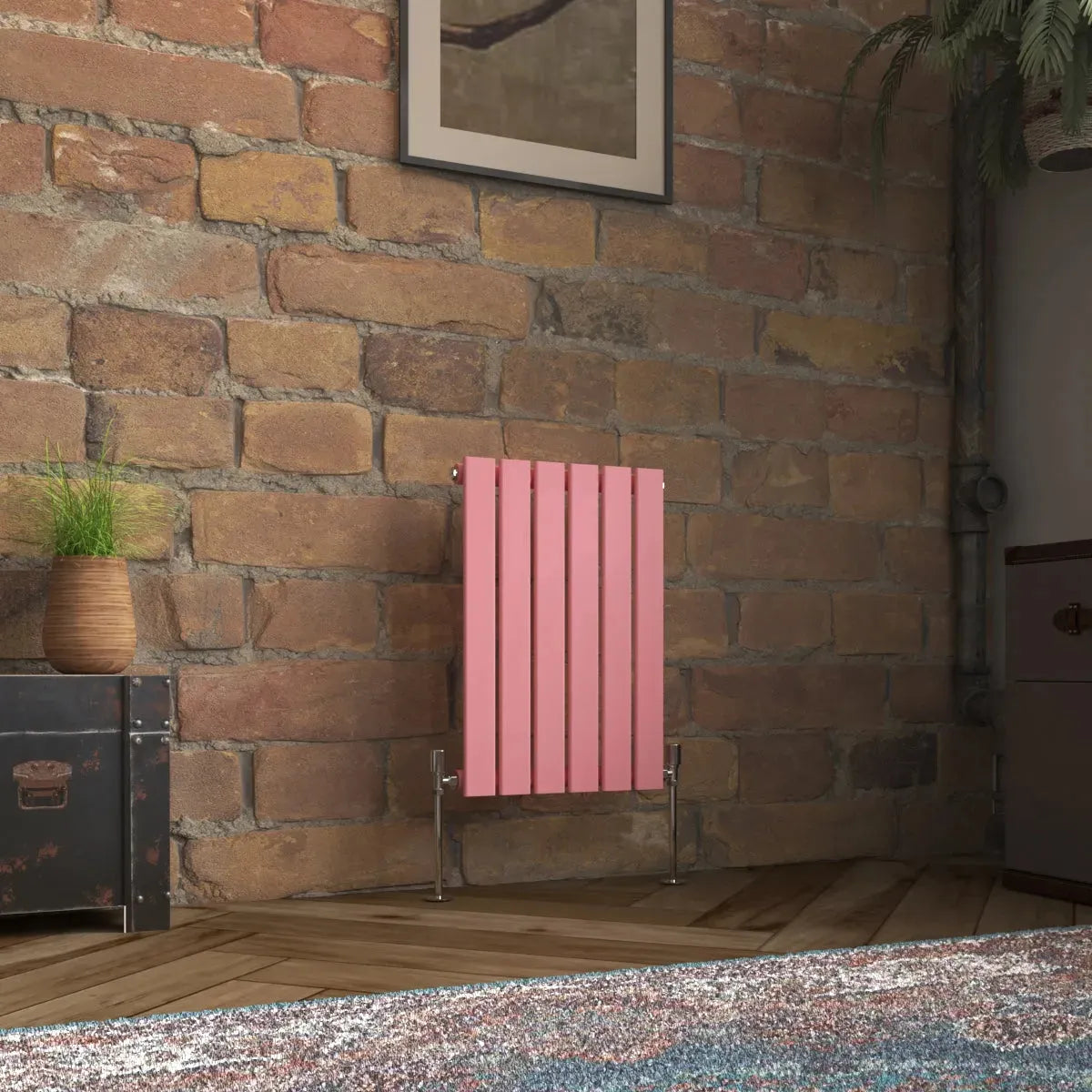 San Remo - Modern horizontal flat panel radiator light pink